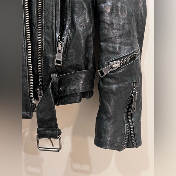 R13 black leather motorcycle jacket S - Picture 2 of 9